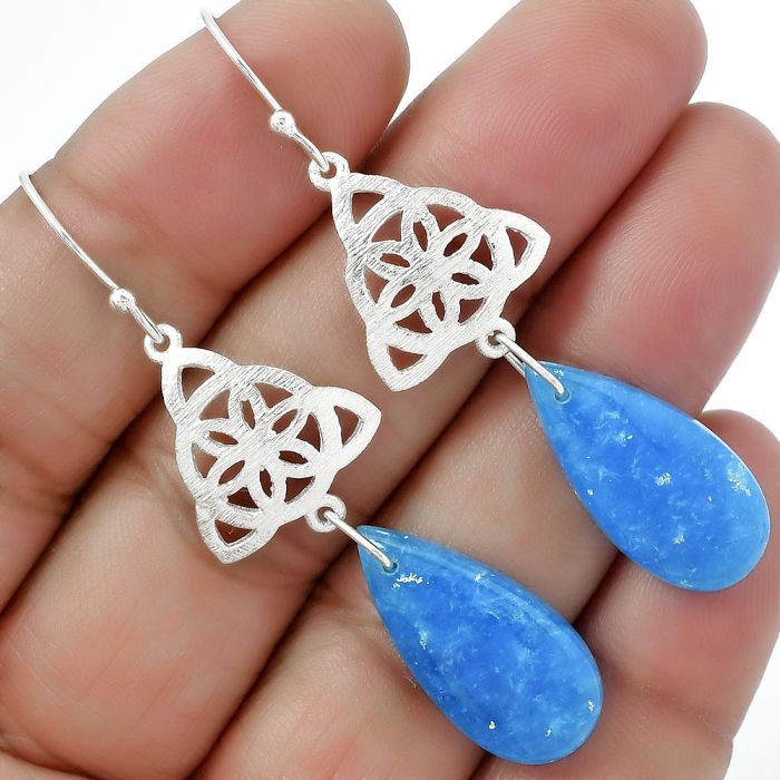 Natural Smithsonite Earrings SDE61143 E-1108, 11x23 mm