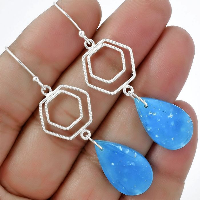 Natural Smithsonite Earrings SDE61212 E-1148, 13x22 mm