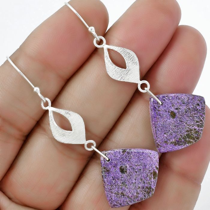 Natural Purpurite - South Africa Earrings SDE61302 E-1094, 20x21 mm