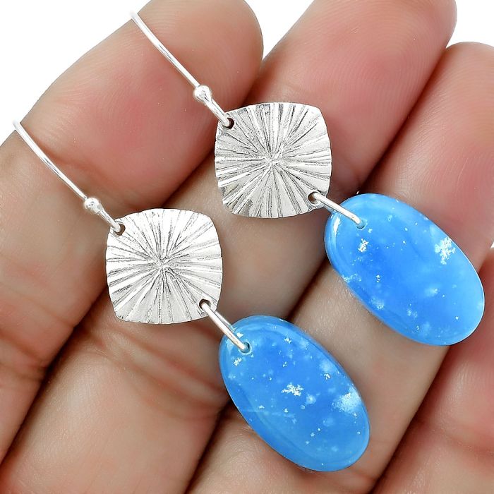 Natural Smithsonite Earrings SDE61320 E-1094, 11x19 mm