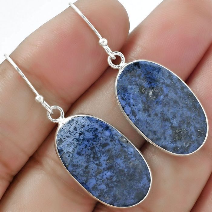 Natural Dumortierite Quartz Earrings SDE61383 E-1001, 14x23 mm