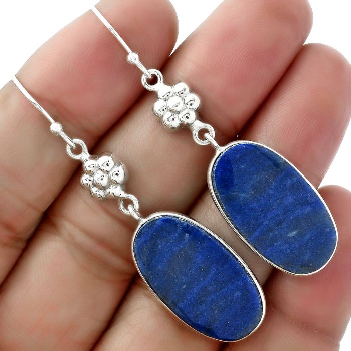 Natural Dumortierite Quartz Earrings SDE61550 E-1094, 13x24 mm