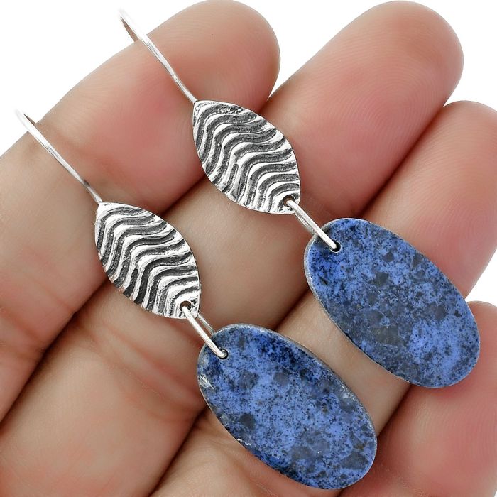 Natural Dumortierite Quartz Earrings SDE61969 E-1203, 13x23 mm