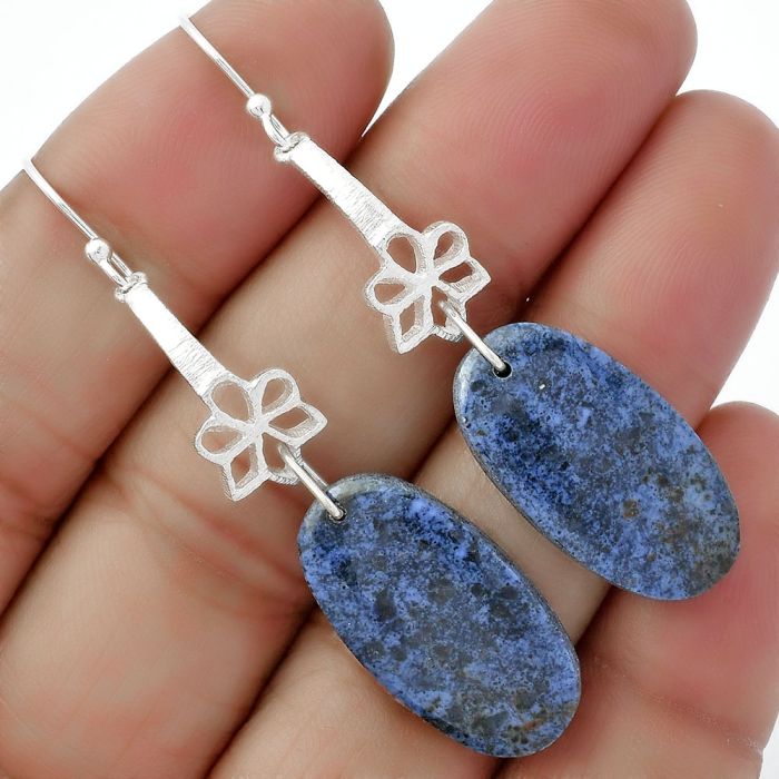 Natural Dumortierite Quartz Earrings SDE62005 E-1205, 13x24 mm