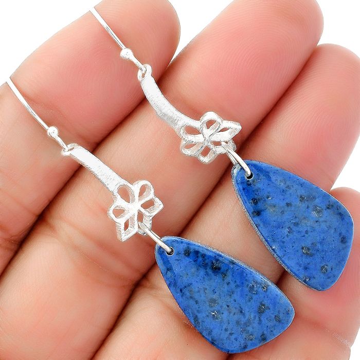 Natural Dumortierite Quartz Earrings SDE62037 E-1205, 13x24 mm