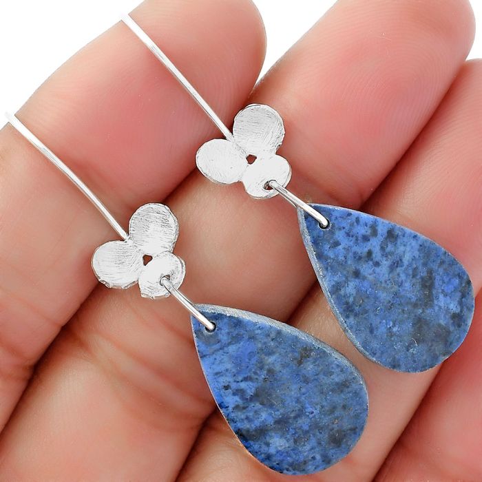 Natural Dumortierite Quartz Earrings SDE62054 E-1094, 14x23 mm