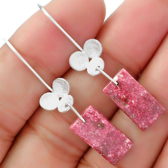 Natural Pink Thulite - Norway Earrings SDE62058 E-1094, 8x16 mm