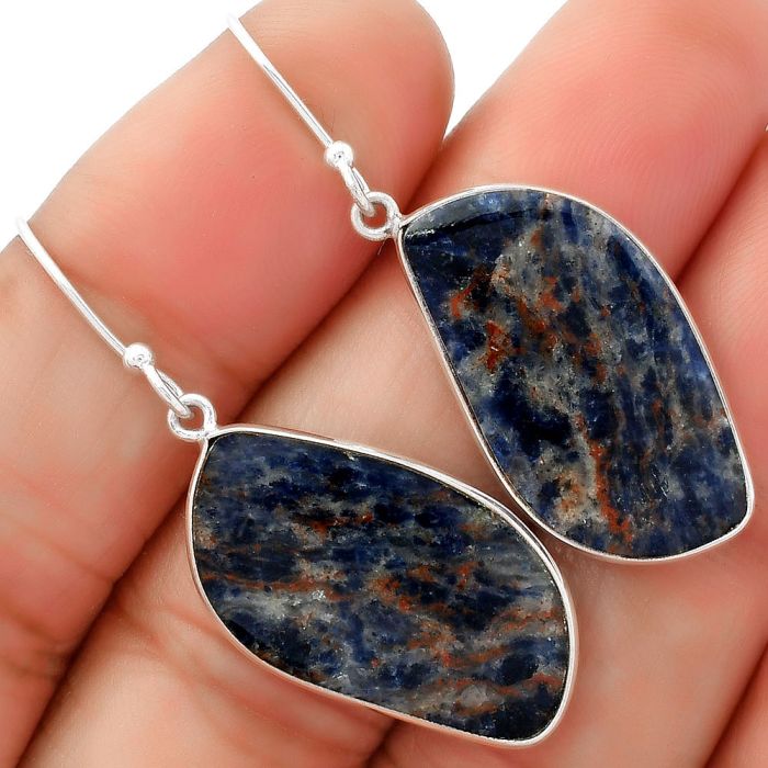 Natural Sodalite Earrings SDE62538 E-1001, 14x26 mm