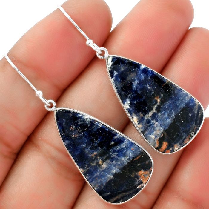 Natural Sodalite Earrings SDE62542 E-1001, 16x28 mm