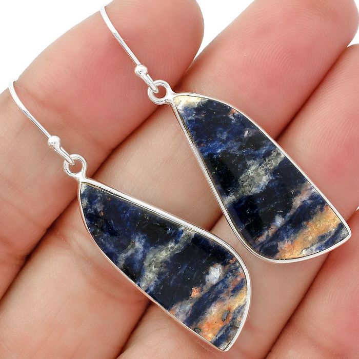 Natural Sodalite Earrings SDE62921 E-1001, 12x30 mm