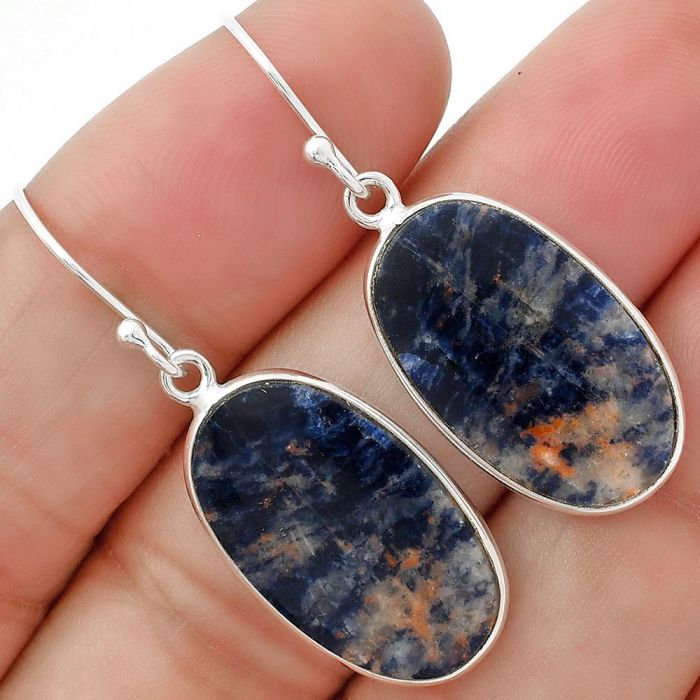 Natural Sodalite Earrings SDE62939 E-1001, 13x22 mm