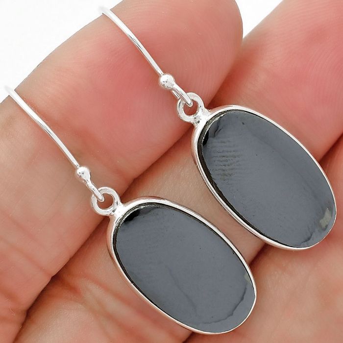 Natural Gunmetal Earrings SDE62976 E-1001, 11x20 mm