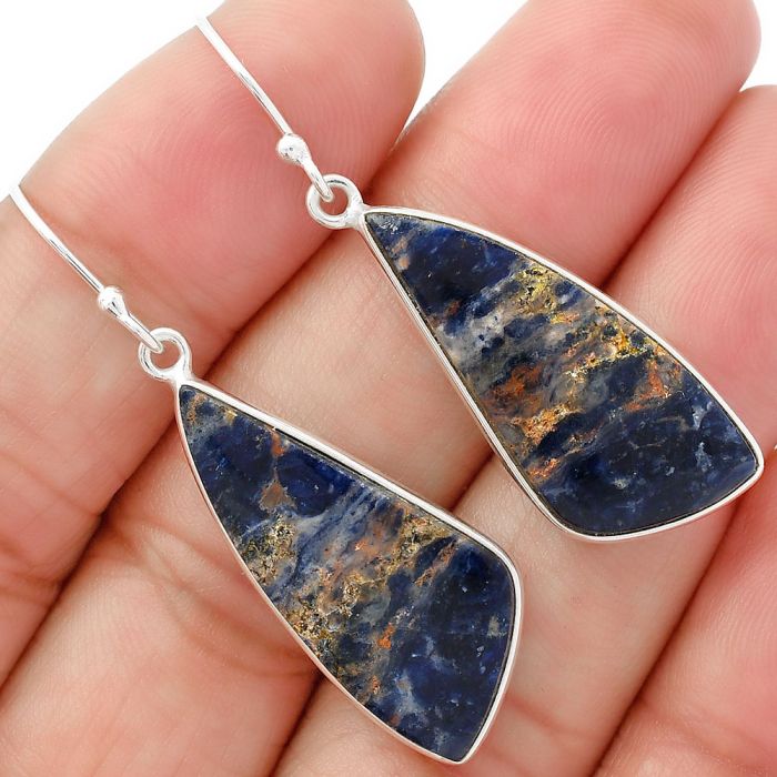 Natural Sodalite Earrings SDE63016 E-1001, 13x29 mm