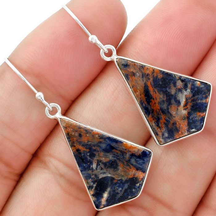 Natural Sodalite Earrings SDE63025 E-1001, 13x23 mm