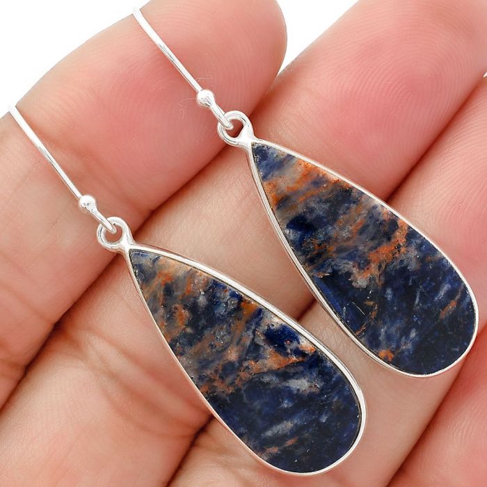 Natural Sodalite Earrings SDE63034 E-1001, 12x29 mm