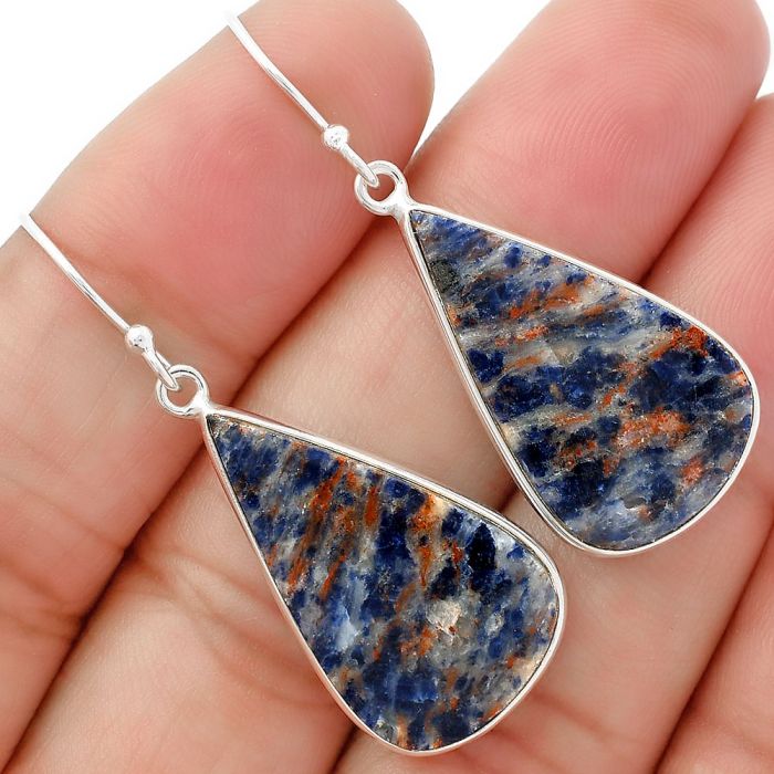 Natural Sodalite Earrings SDE63052 E-1001, 15x26 mm