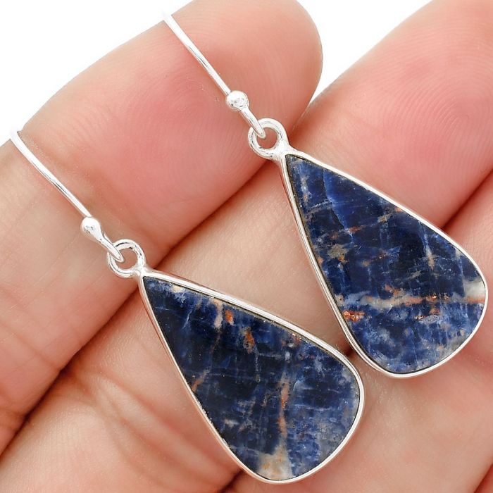 Natural Sodalite Earrings SDE63112 E-1001, 13x23 mm