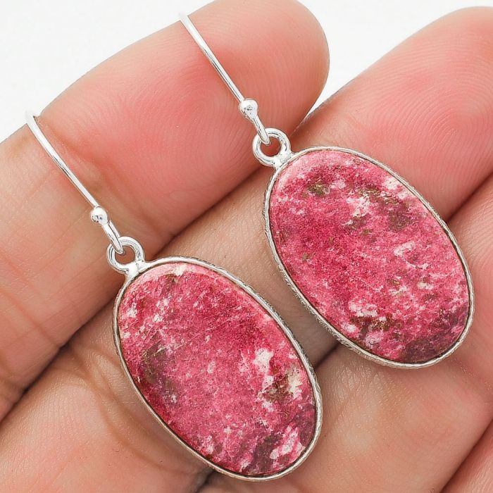 Natural Pink Thulite - Norway Earrings SDE63803 E-1001, 14x22 mm