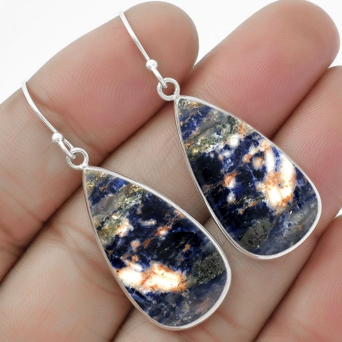 Natural Orange Sodalite Earrings SDE64341 E-1001, 14x28 mm