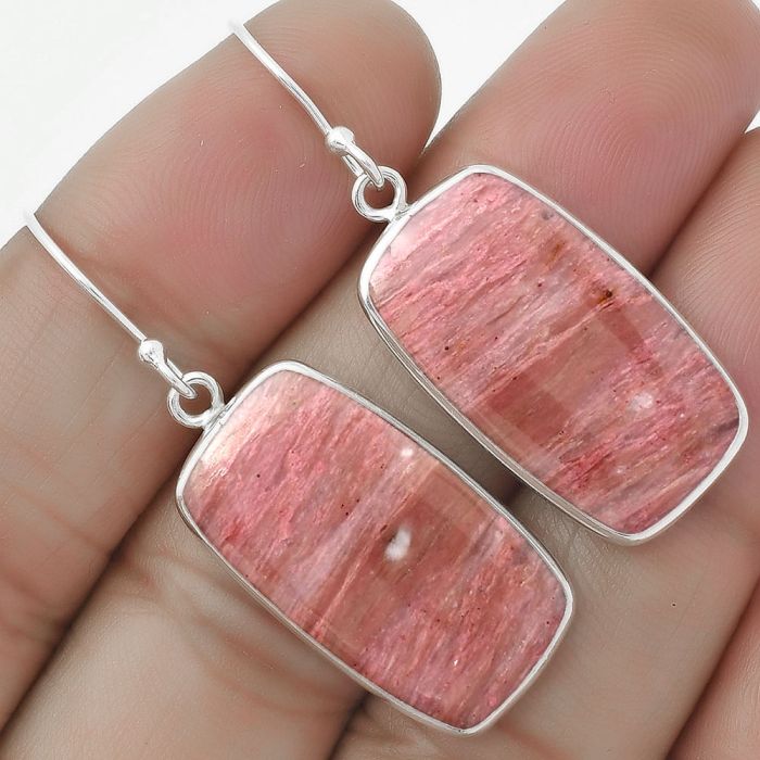 Natural Pink Tulip Quartz Earrings SDE64404 E-1001, 13x24 mm