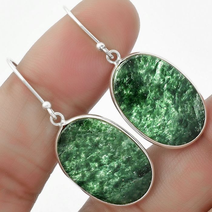 Natural Green Aventurine Earrings SDE64546 E-1001, 14x21 mm