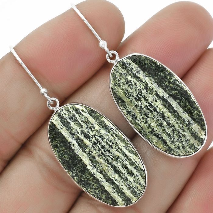 Natural Chrysotile Earrings SDE64627 E-1001, 15x27 mm