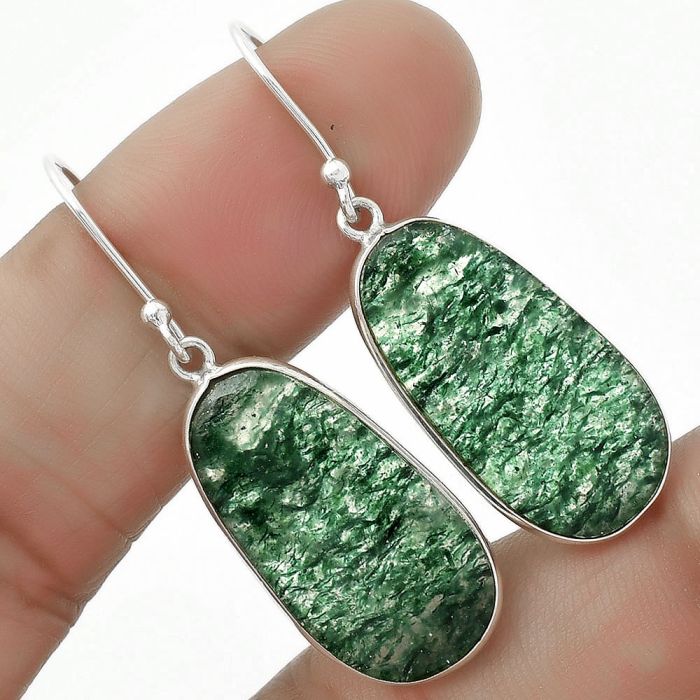 Natural Green Aventurine Earrings SDE64697 E-1001, 12x24 mm