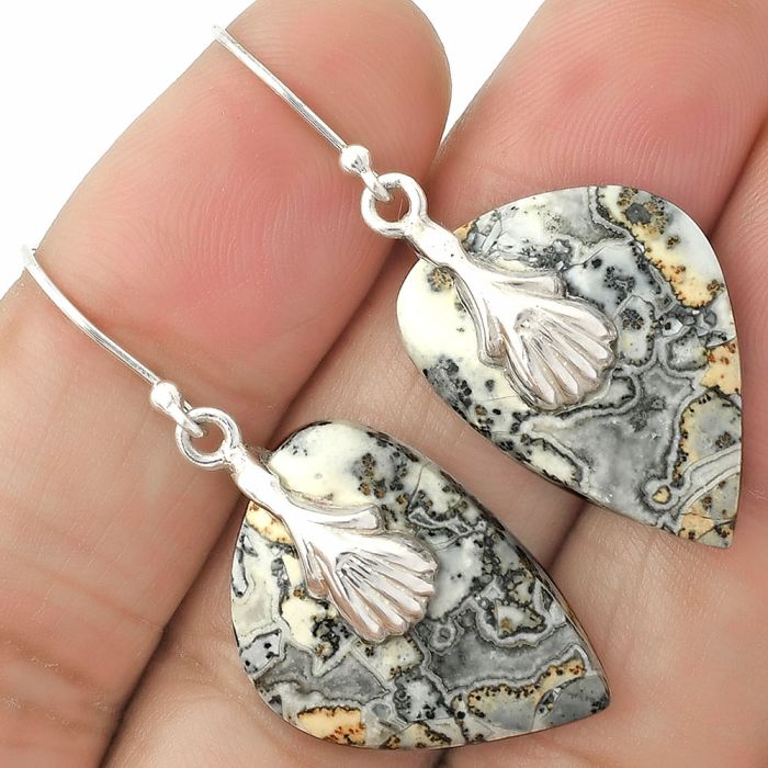 Natural Maligano Jasper - Indonesia Earrings SDE65046 E-1137, 17x24 mm