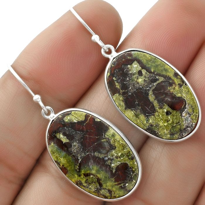 Dragon Blood Stone - South Africa Earrings SDE65979 E-1001, 15x24 mm