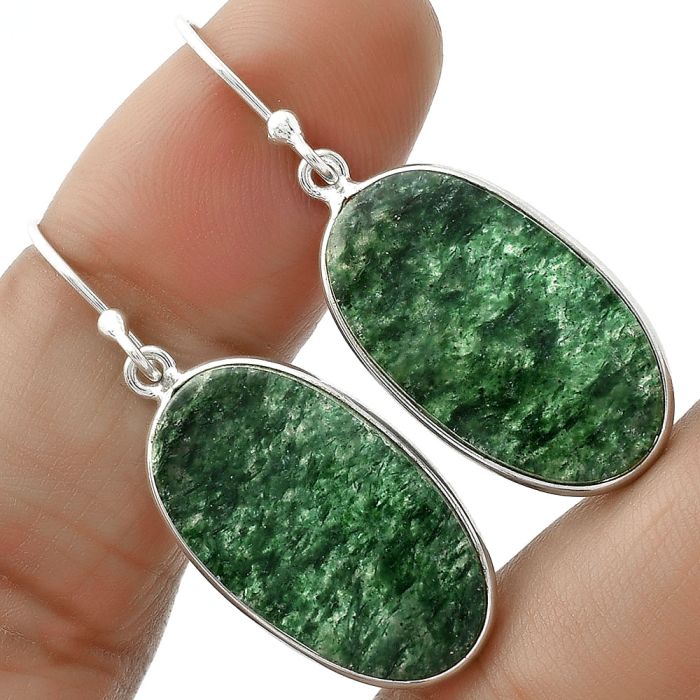 Natural Green Aventurine Earrings SDE65984 E-1001, 13x23 mm