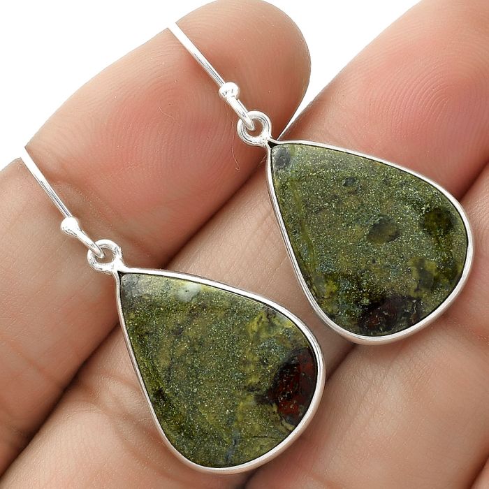 Dragon Blood Stone - South Africa Earrings SDE66019 E-1001, 15x20 mm