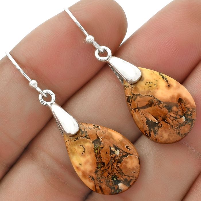 Natural Maligano Jasper - Indonesia Earrings SDE66457 E-1214, 14x21 mm