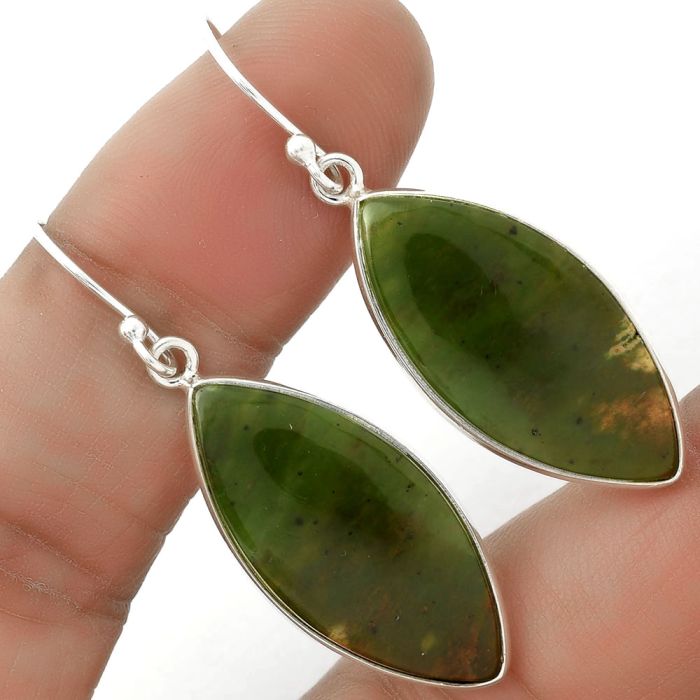 Natural Chrome Chalcedony Earrings SDE66560 E-1001, 13x27 mm