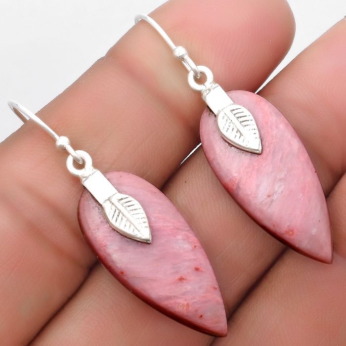 Natural Pink Tulip Quartz Earrings SDE67200 E-1137, 12x26 mm