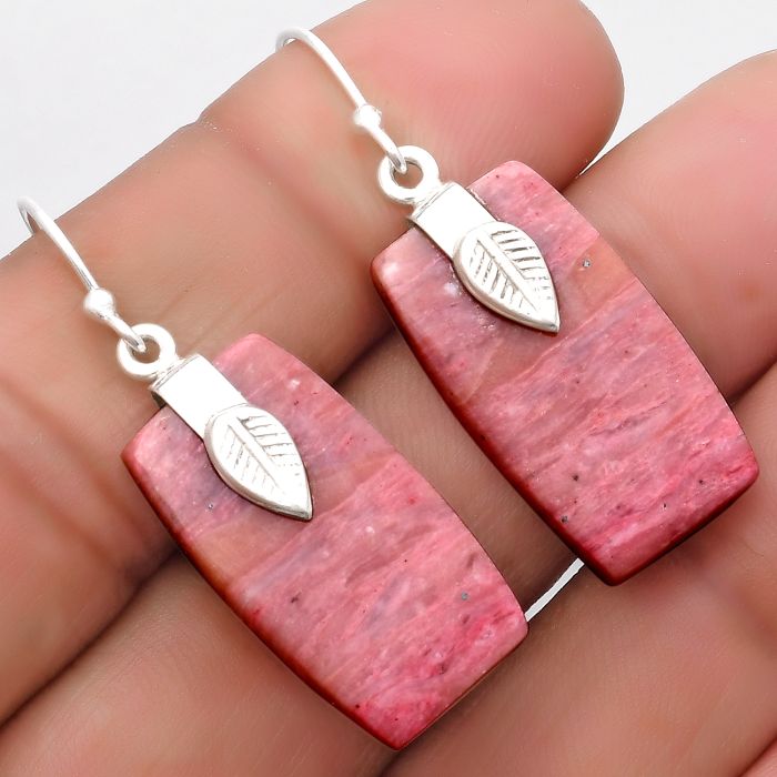 Natural Pink Tulip Quartz Earrings SDE67207 E-1137, 13x24 mm