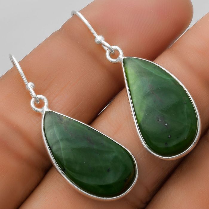 Natural Chrome Chalcedony Earrings SDE67498 E-1001, 11x22 mm