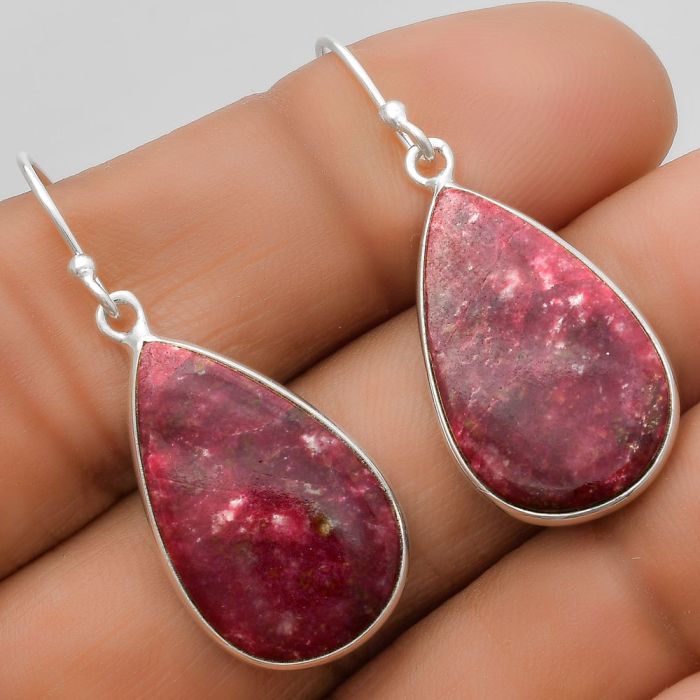 Natural Pink Thulite - Norway Earrings SDE67533 E-1001, 14x23 mm