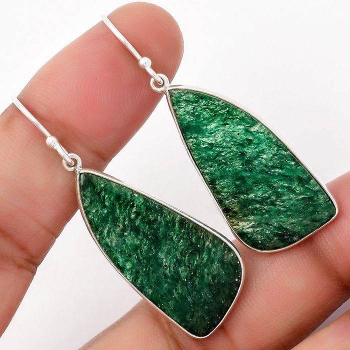 Natural Green Aventurine Earrings SDE67897 E-1001, 15x32 mm