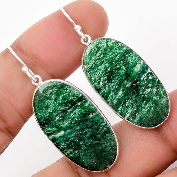 Natural Green Aventurine Earrings SDE67907 E-1001, 15x30 mm