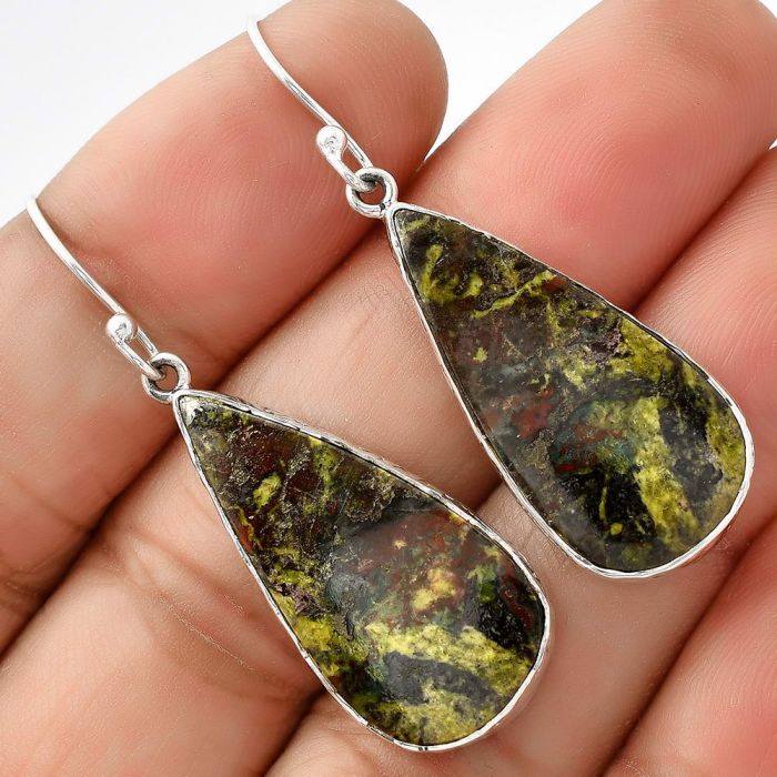 Dragon Blood Stone - South Africa Earrings SDE68843 E-1001, 13x27 mm