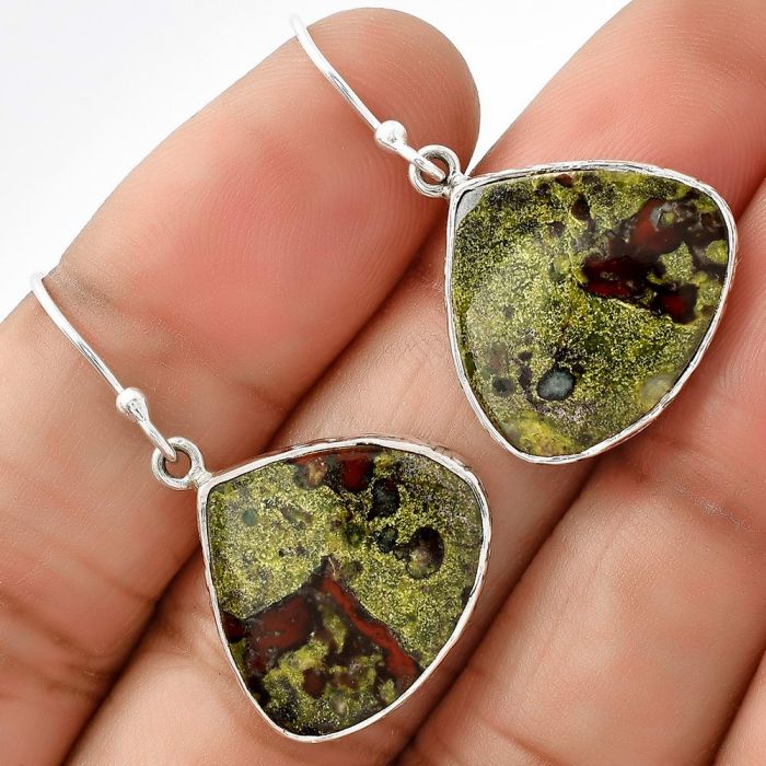 Dragon Blood Stone - South Africa Earrings SDE68846 E-1001, 17x19 mm