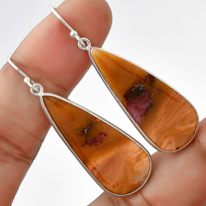 Natural Imperial Dedise Jasper Earrings SDE69140 E-1001, 14x24 mm