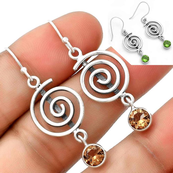 Spiral - Zandrite Color Change Earrings SDE69233 E-1234, 6x6 mm