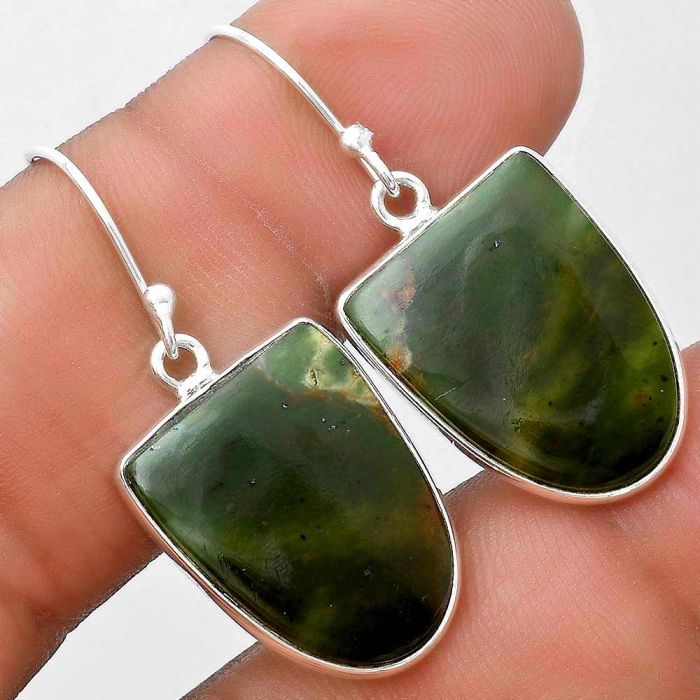 Natural Chrome Chalcedony Earrings SDE69548 E-1001, 15x19 mm