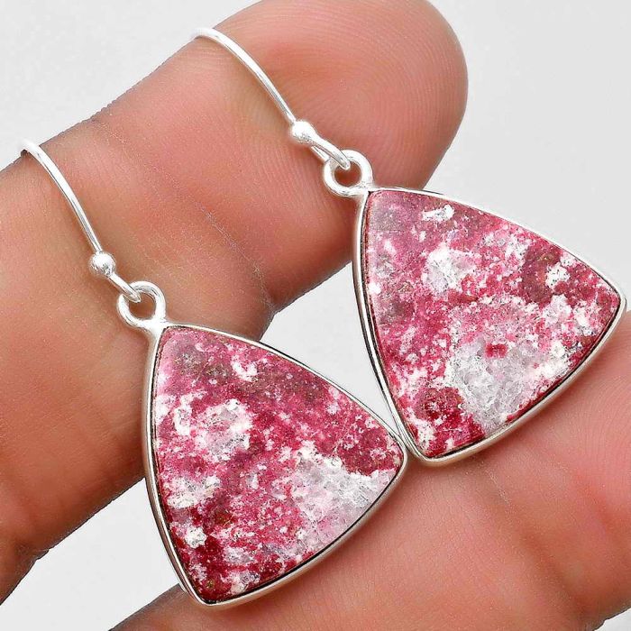 Natural Pink Thulite - Norway Earrings SDE69572 E-1001, 18x19 mm