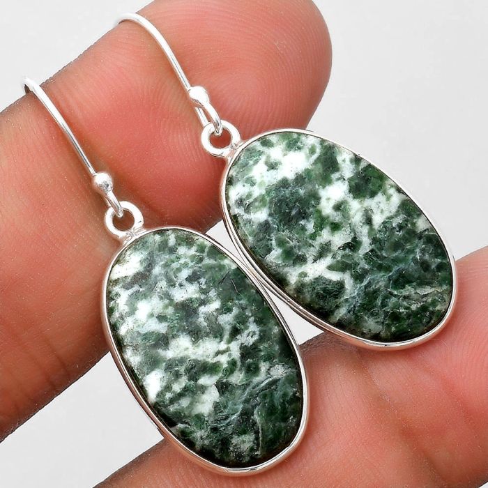 Natural Dioptase Earrings SDE69733 E-1001, 14x22 mm