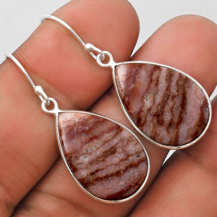 Natural Imperial Dedise Jasper Earrings SDE70063 E-1001, 15x22 mm