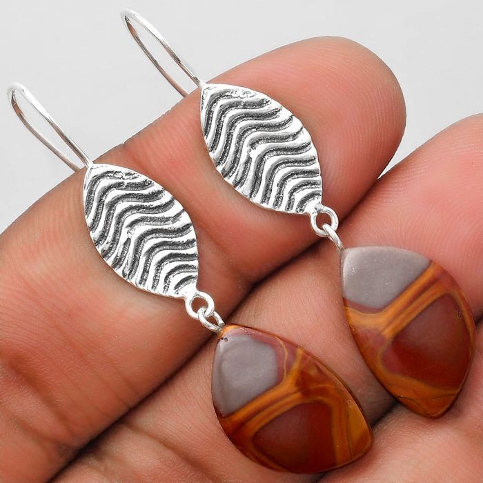 Natural Noreena Jasper Earrings SDE70340 E-1203, 12x18 mm