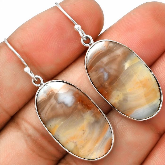 Natural Imperial Dedise Jasper Earrings SDE70347 E-1001, 14x24 mm