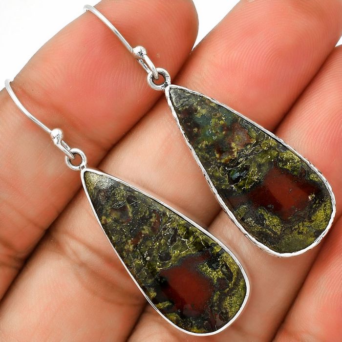 Dragon Blood Stone - South Africa Earrings SDE70354 E-1001, 13x29 mm